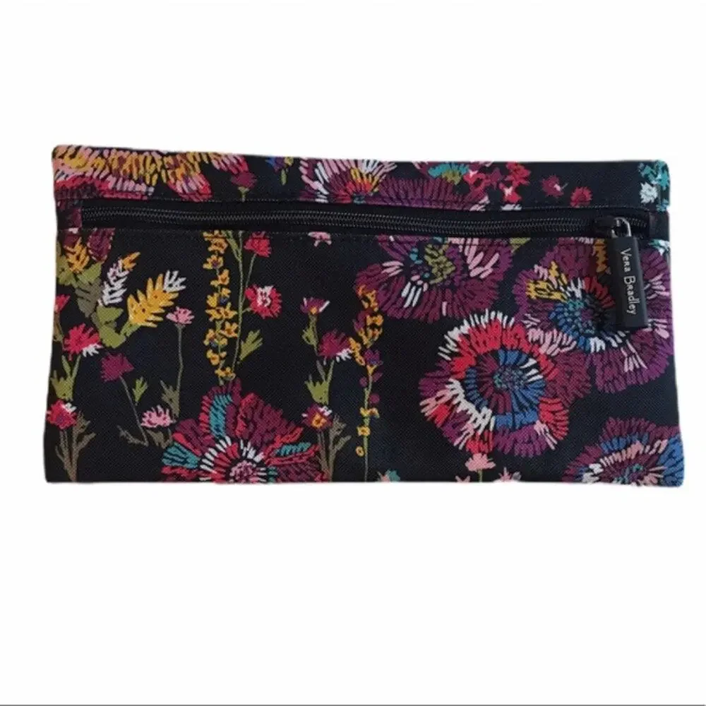 Vera Bradley Pencil Pouch Midnight Wildflowers